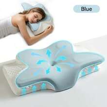 Butterfly Shaped Memory Foam Cervical Pillow - Ergonomic Design, Slow Rebound Relaxation, Bedding, Suitable For Side And Back Sleepers, With Machine Washable Pillowcase - Butterfly-shaped Memory Pillow - View 2
