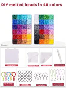 2.6mm Beading Kit With Multi-Color Beads, Tools And Beading Board, Ideal DIY Personalized Accessory Gift For Family And Friends - Multicolor - View 13