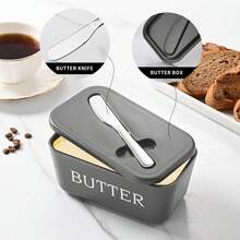 Butter Storage Box With Integrated Knife And Lid, Stainless Steel Cutter For Easy Slicing, Keeps Refrigerator Organized And Hygienic. 1 Set Butter Dish Kit, Includes Stainless Steel Butter Knife, Cheese Box, Cheese Slicer, Refrigerator Storage Box, Suitable For Home Kitchen, Outdoor Picnic And Camping - Butter Dish - View 8