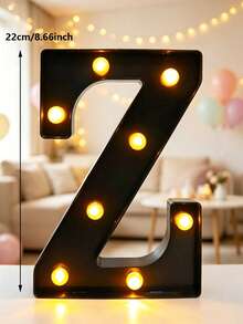 1件 22cm 家居裝飾 A-Z LED 黑色字母燈，婚禮求婚裝飾字母燈，生日派對裝飾字母與數字燈，週年節日裝飾，臥室書桌裝飾字母燈，數字燈，房間裝飾小夜燈 - 黑色 - 查看 36