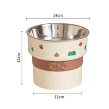1pc Elevated Stainless Steel Pet Bowl, Suitable For Cats And Dogs, Anti-Slip Anti-Tip High-Foot Cat Food And Water Bowl, Large Capacity Neck-Protecting Dog Feeding Bowl, Suitable For Small And Medium Pets - One Size - View 8