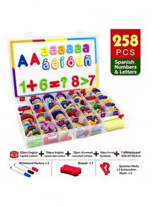 Educational Magnetic Board With 258 Letters, Numbers, And Symbols - Multicolor - View 6