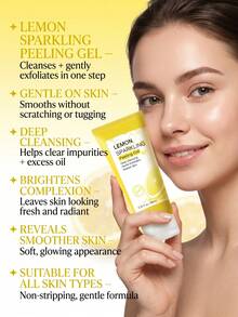 MOOYAM Lemon Sparkling Peeling Gel Gel Pengelupas Wajah Lembut, Pembersih Mendalam, Mengangkat Sel Kulit Mati Secara Nyata, Menghaluskan Kulit Kasar dan Kusam, Menampilkan Kulit Segar dan Bercahaya, Perawatan Kulit Wajah Harian yang Lembut dan Tidak Mengeringkan untuk Semua Jenis Kulit 100ml - Pembersihan menyeluruh - View 6