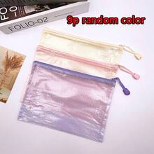 2/6/9-Pack A5 Grid Zipper Bags, Waterproof And Large Capacity, Suitable For Stationery Storage, Office Documents, Etc. - Full Color - View 11