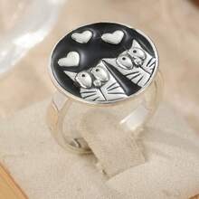 DIYCCPC Cute Cat Ring, A Fashionable And Creative Cat-Shaped Finger Ring, Suitable For Women To Wear, Can Be Used As A Gift For Girls' Gatherings, Bohemian Style. - Two-color - View 6