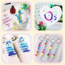 40-Grid Ponytail Bead Bracelet Making Kit, Multicolor Acrylic Barrel Beads, Letter Beads, Smiling Face & Heart Beads, DIY Jewelry Making Craft Materials For Bracelets And Necklaces - A - View 6