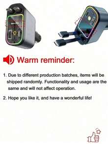 Charger mobil 4-in-1 yang dapat ditarik ini memiliki desain kubah langit berbintang dan mendukung pengisian cepat 66W. Dilengkapi dengan efek pencahayaan ambient dan lampu kubah langit berbintang merah, dua port USB, satu colokan yang dapat disesuaikan 180°, dan satu kabel data Type-C ganda sepanjang 80cm yang dapat ditarik, kompatibel dengan berbagai ponsel iOS/Android. Ini adalah aksesori penting untuk mobil Anda dan hadiah liburan yang sempurna. - Satu-Ukuran - View 11