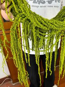 1/2/3/4/5/10pcs Artificial Hanging Amaranth Flowers, Floral Art, Hanging Floral Decor, Wedding Arch Decoration, Background Decoration - Green - View 7