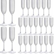 24/12/8/6/3/2/1pc Anti-Fall Acrylic Champagne Cups With Mimosa, Unbreakable Wedding Toast Cups, 5.5oz Reusable Diamond Pattern Wine Glasses, Vintage Drinking Cups Suitable For Weddings, Christmas, Parties And Other Large Gatherings (Clear) - View 7