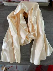 1pc Women's Bohemian Style Classic Solid Color Smooth Satin Scarf, Casual Autumn Shawl Sun Protection Scarf, Suitable For Daily Use - Champagne - View 4
