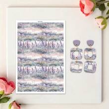 Multiple Floral Pattern Transfer Paper, Fresh Floral Series Polymer Clay Printing Paper, Size 5.82 * 3.93 Inches, Suitable For DIY Art Jewelry Earring Making, Special Polymer Clay Transfer Printing - A - View 14