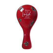 1pc Christmas Holly Ceramic Spoon Rest, Can Hold Soup Spoon And Long Handle Spoon, Kitchen Countertop Anti-Splash And Anti-Drop Spoon Holder, Suitable For Home Decor Tableware Storage, Tableware Cutlery, Soup Spoon Tray, Gift, Holiday Decoration - Multicolor - View 12