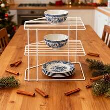 Kệ lưu trữ nhà bếp 3 tầng - Kệ tổ chức tủ - Kệ nhà bếp - Kệ góc - Kệ tổ chức mặt bàn - Kệ lưu trữ đĩa và bát - Kệ lưu trữ nhà bếp - Nhiều màu - Xem 3