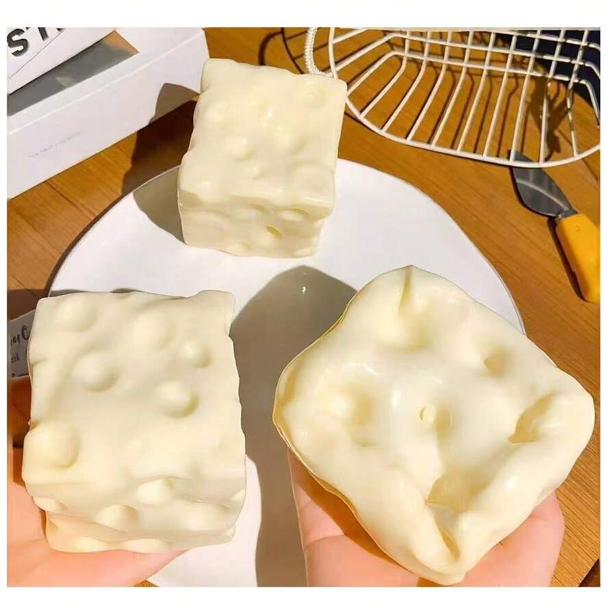 新款起司擠壓玩具，椰子油手工製作可塑性回彈壓力球 - 彩色 - 查看 1