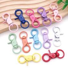6pcs Multicolor Matte Painted Swivel Lobster Clasps Candy Color Spring Snap Hooks Ring For DIY Keychain Bag Pendant Jewelry Making Supplies - Multicolor - View 4