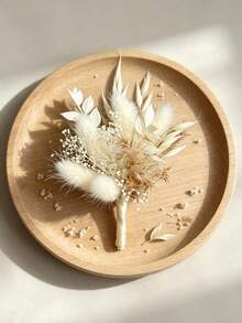 1/2/4/6/12pcs Artificial Mini Flower Bouquets, Home Decor Ornaments, Halloween Christmas Thanksgiving Table Decorations, Wedding Decor Bouquets, Groom & Bride Premium Corsages, Flower Shop Bouquets, Birthday Anniversary Gift Bouquets - White-brown - View 11