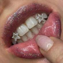 1pc/3pcs/5pcs Pentagram Zirconia Fashion Tooth Grillz, Hip-Hop Tooth Jewelry, Unisex Teeth Jewelry For Party, Music Festival, Halloween, Cosplay - Multicolor - View 3