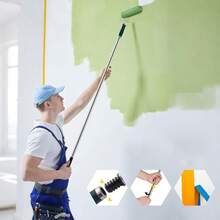 9-Inch Paint Roller Set With 1-1.5m Extendable Pole And Paint Tray, Suitable For Home Renovation, Wall Painting And Touch-Up - 9in - View 6