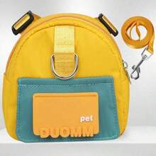 Adjustable Dog Harness Backpack Set With Leash And Poop Bags, Cute Snack Storage Vest, Suitable For Small/Medium Pets, Hiking And Daily Walks - Multicolor - View 12