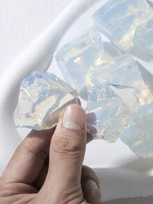 QYDCX 歐泊石原礦粗晶石，按重量出售，不規則療癒寶石，適用於靈氣冥想、DIY珠寶手工裝飾、魚缸花瓶填充 - 蛋白石 - 查看 7