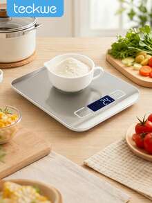 1pc Mini Digital Kitchen Scale, Stainless Steel LCD Electronic Intelligent Food Scale, Portable Multi-Purpose Scale For Baking, Jewelry & Coffee. Practical Kitchen Utensil, Suitable For Home, Party, Camping And Daily Use - Silver - View 1