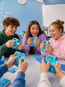 POKOJA LAND Stress Balls Ice Cube With Snowflakes Toy, Inside For Your Best Mellow And Chill Toy , Squishy Toy, Snow Pieces Silent Nice Square Shape Anxiety Sensory Squishy Fidget Toy Slow Rise, Classroom Prizes. - Multicolor - View 3