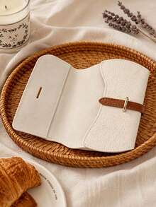 French Cream Style Soft Leather Eyeglass Case For Women, Portable Anti-Scratch Litchi Grain Fashion Glasses Storage Bag - Multicolor - View 1