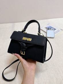 French-Style Small Square Handbag With Bow, Detachable Handle And Long Shoulder Strap, Perfect For Both Work And Everyday Wear. - Black - View 8