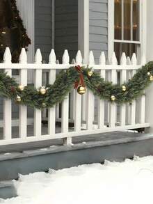 70.86 Inch Realistic Artificial Christmas Wreath, Fox Wreath, Norwegian Pine Wreath - Perfect For Christmas, Restaurant, Fireplace And Outdoor Decor, Farmhouse Style Christmas Decoration, Plastic Wreath, Best Choice For Christmas! - Multicolor - View 8