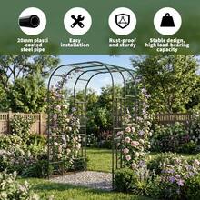 Metal Garden Arch Trellis, 7.3 Ft PE-Coated Steel Climbing Plant Support With Hardware For Raised Beds & Paths - Black - View 4