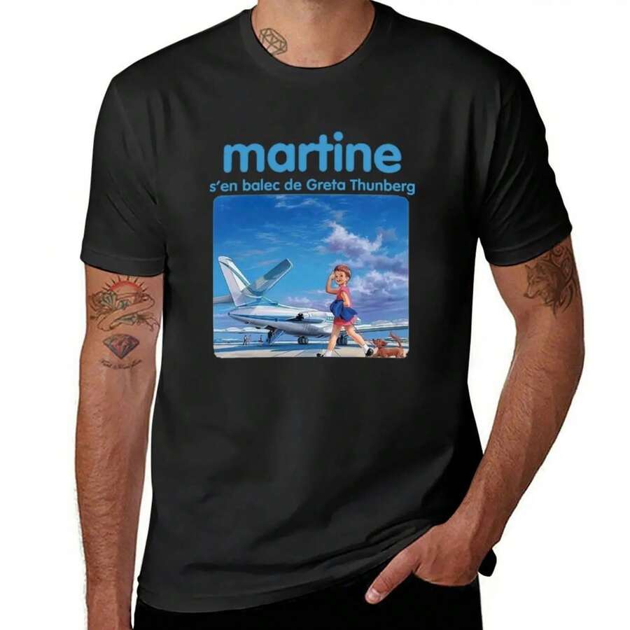 Martine Gets Rid Of T-Shirt Quick Drying Anime Blouse T Shirts For Men Graphic - 黑色 - 查看 1