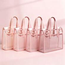 1/4 piezas Bolsa de mano portátil transparente para la escuela, hecha de material de plástico PVC impermeable y diseño transparente reforzado, adecuada para la escuela, uso de oficina, unisex | Bolsa de cintura ligera, adecuada para conciertos, eventos deportivos y viajes - A - Ver 13