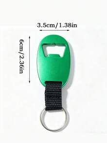 10/1pc Personalized Custom Creative Oval Beer Bottle Opener Keychain, Engravable Name & Blessing Message, Aluminum Alloy With Woven Strap, Multi-Functional Promotional Gift, Birthday Party Wedding Father's Day Housewarming Store Anniversary Event Return Gift Souvenir - Multicolor - View 7