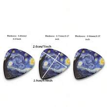 Pemetik Gitar Seluloid Cetak Gaya Dekoratif Langit Berbintang Artistik, Ketebalan Berbagai Ukuran 0,46mm 0,71mm 0,96mm, Cocok untuk Latihan dan Pertunjukan Gitar Akustik Folk & Gitar Elektrik, Aksesori Instrumen Gesek Universal - Langit Berbintang - View 2
