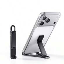 1 Portable Foldable Phone Stand – Mini Keychain Phone Holder With Spring Clip, Compact Travel Stand, Compatible With IPhone And All Smartphones Up To 8 Inches (20.32 Cm) - Multicolor - View 1