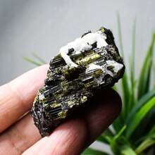 絕美稀有綠色碧璽石英晶簇礦物標本，天然原礦標本，居家裝飾藝術收藏品 - 綠碧璽 - 查看 11