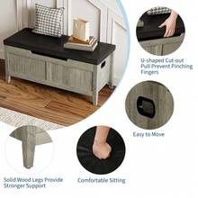 Kselythan Storage Benches - Dark Grey - View 6
