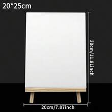 opeth 1 Wooden Easel + 1 White Oil Painting Frame Set, Desktop Easel & Canvas Frame Combo Kit For Student Art Creation, DIY Painting, Doodling, Acrylic Painting - Sets - View 5