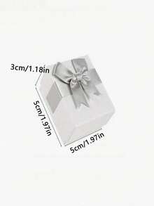 Elegant Bow Decor Square Jewelry Box, Portable Mini Gift Packaging Box, Suitable For Rings, Earrings, Small Jewelry, Wedding Favors Gift Box - Multicolor - View 9