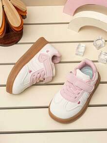 1 Pair Fashionable Hook & Loop Athletic Shoes, Soft Anti-Slip Outdoor Casual Shoes For Spring And Autumn - Beige - View 3