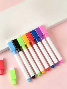 Erasable Magnetic Whiteboard Markers, Suitable For Writing, Teaching, Drawing And Coloring; Featuring Erasable Design, Large Ink Capacity, Perfect For Quick Sketching, Doodling And Back To School Use - Multicolor - View 7