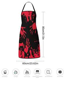 2 buah Celemek Jejak Tangan Berdarah Aksesori Kostum Halloween Menakutkan untuk Dewasa. Terbuat dari Poliester, Sempurna untuk Cosplay, Bar, Restoran, Barbershop, dan Acara BBQ. - MultiWarna - View 3
