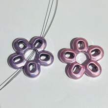 Light Bulb Hollow Out Large Flower Rubber Straight Hole DIY Mobile Phone Chain Bead Material Matched With Necklace Accessories Loose Beads - Multicolor - View 5