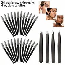 24pcs+4pcs Tweezers Professional Eyebrow Trimming Facial Hair Removal Beauty Set - Multicolor - View 10