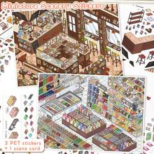 3 Sheets Sticker Material + 1 Scene Card + 1 Effect Image/Pack, Size 28*21cm, 3D Stereoscopic Fun Scene Stickers, Scrapbook Stickers, Suitable For Gifts, Office, Home, Classroom, Entertainment Toys, Student Scrapbooks - A - View 2