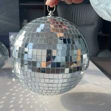 1pc Halloween Decorations Festival Decorative Ball Halloween/Christmas Disco Ball Cool & Fun Silver Hanging Party Ball - Large Party Decoration Party Design Lighting Ball Suitable For DJ Club Stage Bar Party Wedding Holiday Decor - Silver - View 9