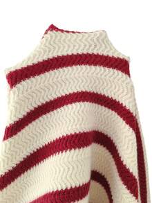 Women's Round Neck Ribbed Stripes Long Sleeves Cardigan Style Office Daily Commuting Wear Seasonal Fashion Casual Outings Knitted Sweater, Fall Winter - Multicolor - View 10