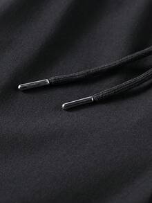 Women's Casual Wide Leg Pants With Contrast Side Stripes, Drawstring Elastic Waist, Straight Leg Fit And Side Pockets - Black - View 8