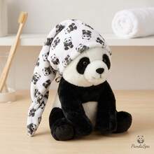 Opjoys Panda Print Coral Fleece Soft Hair Drying Cap, High Absorbency Quick Dry Hair Care Cap, Adult Buckle Hair Towel Drying Cap - Panda Holding Bamboo Stick Hair Cap 1 - View 1