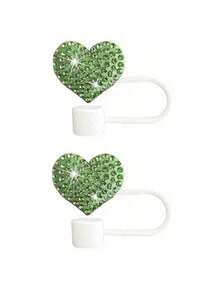 Premium Silicone Straw Cover With Sparkling Rhinestone Heart Decoration, Reusable Beverage Cup Lid, Compatible With 30oz And 40oz Tumblers, Glam Decor Accessory For Women, Suitable For Multiple Holidays And Birthday Gifts - Multicolor - View 29